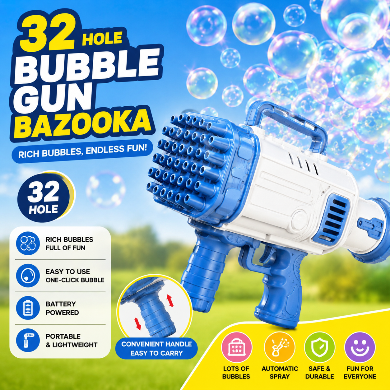 32-Hole Bubble Gun Bazooka