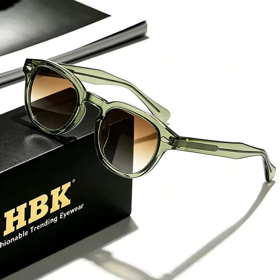 HBK Fashion Men's Sunglasses Gradient Lens Design Sun Glasses Simple Round Women Daily Wear Outdoor Shopping Travel Party